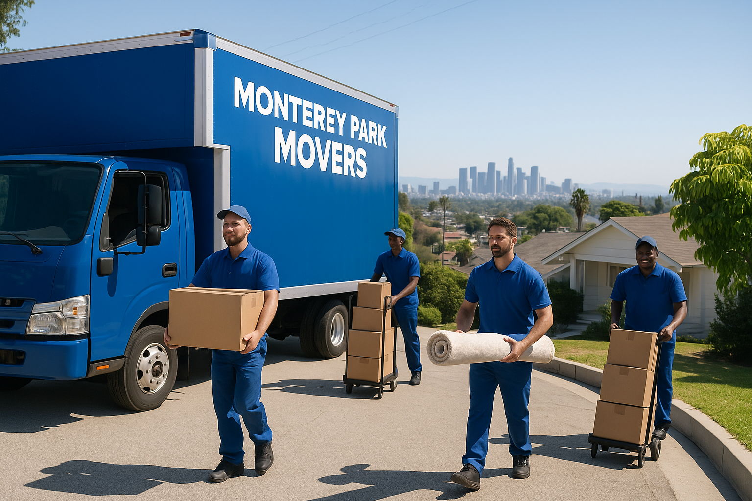 Professional moving crew working in Monterey Park, CA